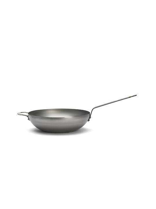 De Buyer Mineral B Wok made of Carbon Steel with Stone Coating 32cm