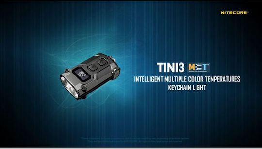 NiteCore Rechargeable Keychain Flashlight LED with Maximum Brightness 600lm Tini 3 Gray