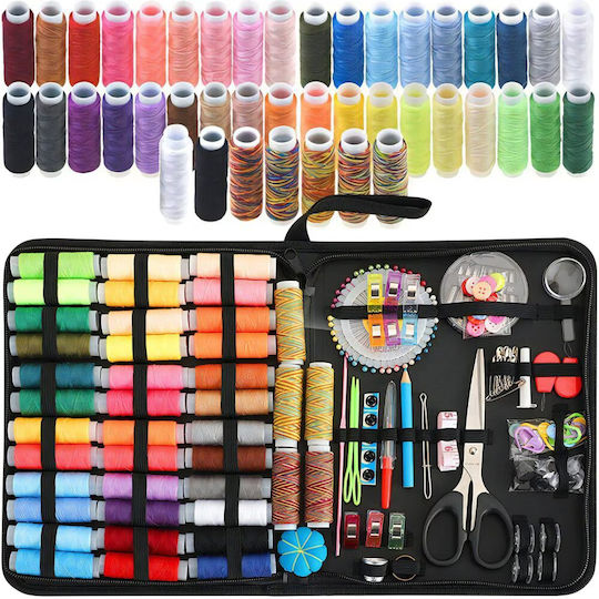 Set de Cusut Dexxer Ace de Cusut Bobine Colorate Foarfecă Geantă de Transport Accesorii 226 Piese