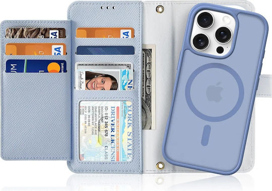 Dux Ducis Lawa Wallet Leather / Silicone Blue (iPhone 16 Pro)