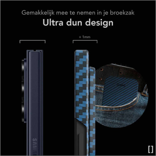 Nekit Umschlag Rückseite Aramid Fiber 1mm Blau (Galaxy Z Fold6)