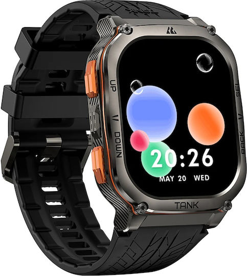 Kospet Tank M3 Ultra Stainless Steel Waterproof Smartwatch with Heart Rate Monitor (Black)