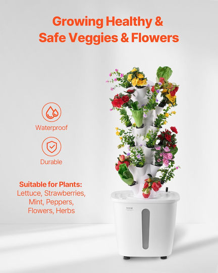 Vevor Hydroponic Growing System 30 Pods Smart Hydroponic Tower Κυκλοφορία Νερού