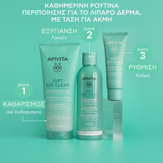 Apivita Routine Just Bee Clear Skin Care Set for Moisturizing 3pcs