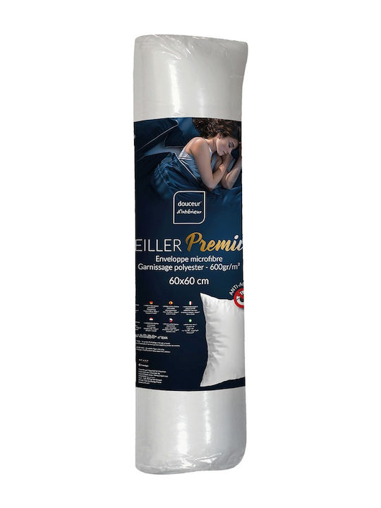 Hypoallergenic Sleeping Pillow Premium Douceur D'intérieur Microfiber Density 600gr/m² Dimensions 60x60cm 1642866
