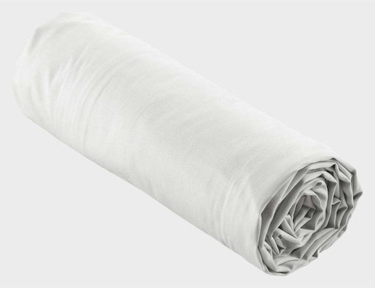 Douceur d'Intérieur Σεντόνι Υπέρδιπλο με Λάστιχο 160x200εκ. White