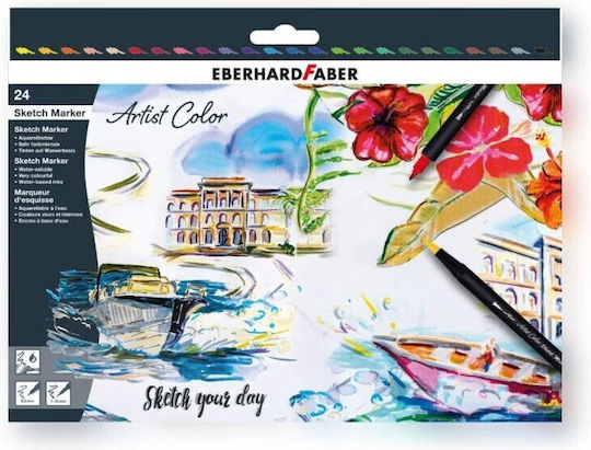 Eberhard Faber Artist Color Drawing Markers Double Tip Set 24pcs