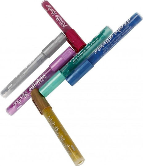 Starpak Metallic Drawing Markers 2mm Thick Set 6pcs