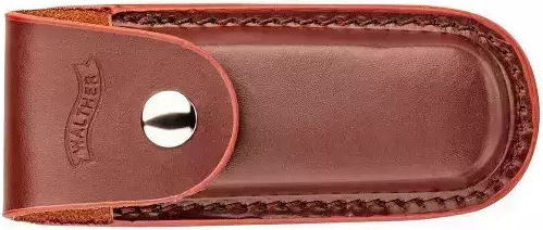 Walther Classic Clip 1 Pocket Knife with Locking Mechanism Brown in Leather Sheath