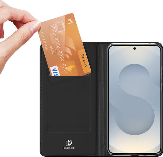 Dux Ducis Skin Pro Book Silicone / Synthetic Leather / Leather Black (Galaxy S25)