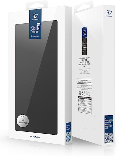 Dux Ducis Skin Pro Book Silicone / Synthetic Leather / Leather Black (Galaxy S25)