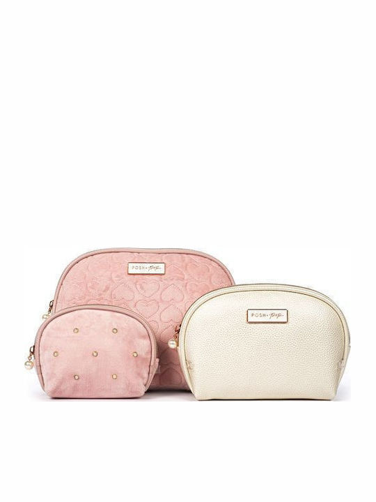 Set aus 3 Tri-Coastal Cozy Pink Kulturtaschen