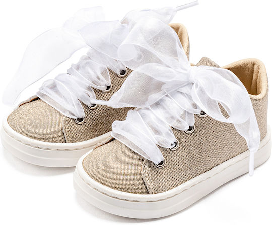 Babywalker Βαπτιστικά Υφασμάτινα Sneakers Πλατίνα