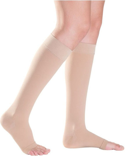 Sigvaris Cotton Short Κάλτσες Κάτω Γόνατος Διαβαθμισμένης Συμπίεσης 18-21 mmHg Μπεζ