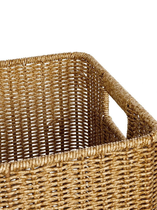 GloboStar Artificial Garden Caves Übertopf Rattan Beige 32x28x30εκ.