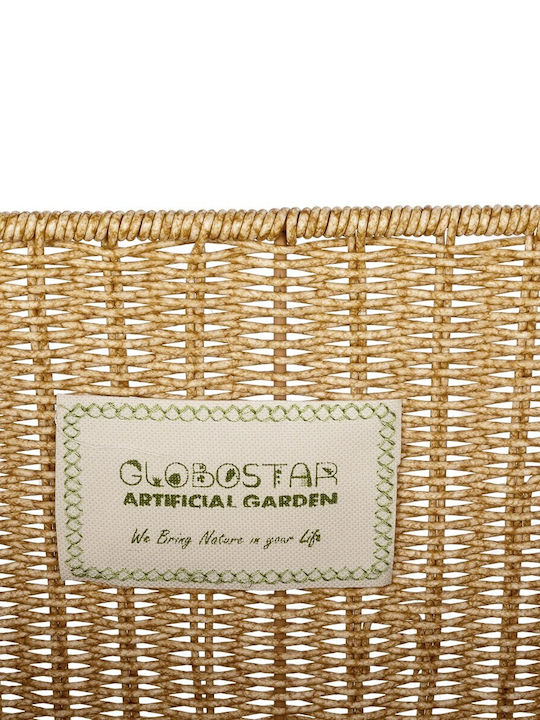 GloboStar Artificial Garden Caves Übertopf Rattan Beige 32x28x30εκ.