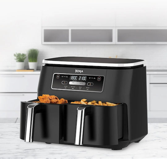 Ninja Foodi Dual Zone Air Fryer with Double Detachable Bucket 7.6lt Black