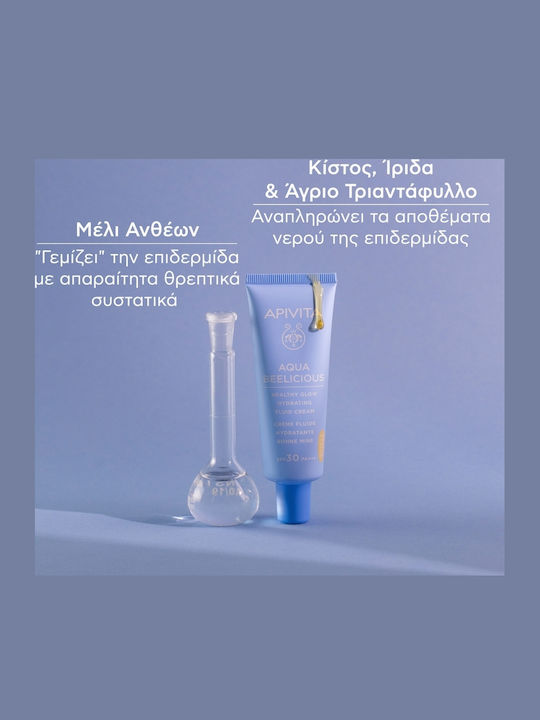 Apivita Aqua Beelicious Hautpflegeset für Feuchtigkeitsspendend & Aufhellung 3Stück