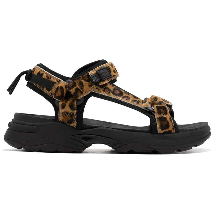 Sandale Sporty de Piele pentru Damă Negre DFSH406002