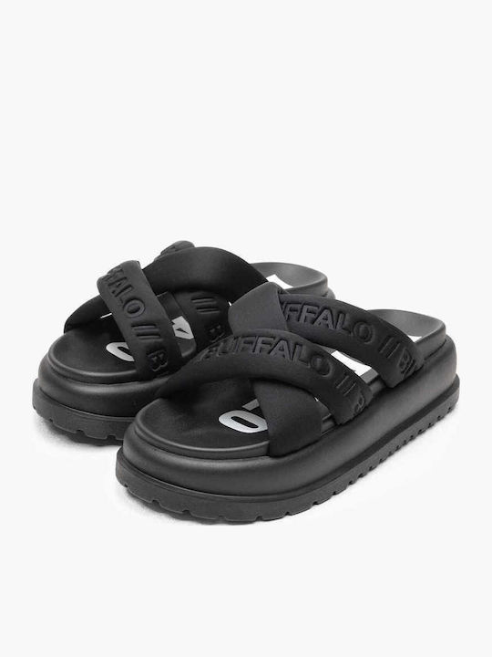 Flache Sandalen für Damen Flatforms in Schwarz Farbe