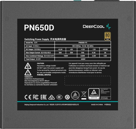 Deepcool PN650D 650W Negru Sursă de Alimentare Calculator Complet cu fir 80 Plus Gold