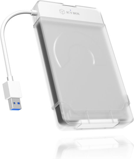 Icy Box Θήκη για Σκληρό Δίσκο 2.5" SATA III με σύνδεση USB 3.0 σε Διάφανο χρώμα