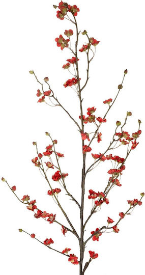 Globostar Artificial Garden Red Cherry Blossom Branch 21455 Τεχνητό Διακοσμητικό Κλαδί Κόκκινης Κερασίας Y101cm