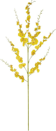 Globostar Artificial Decorative Branch Yellow Orchid Y110cm Globostar Artificial Decorative Branch Yellow Orchid Y110cm