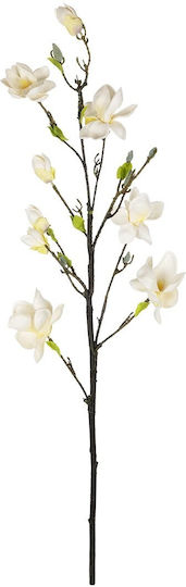 Globostar Artificial Decorative Branch White Yellow Magnolia Y108cm