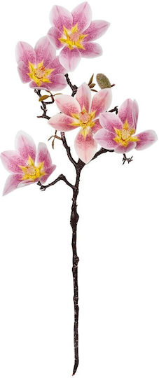 Globostar Artificial Garden Pink Magnolia Branch 21424 Decorative Artificial Pink Magnolia Branch H57cm