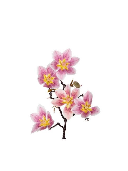 Globostar Artificial Garden Pink Magnolia Branch 21424 Decorative Artificial Pink Magnolia Branch H57cm