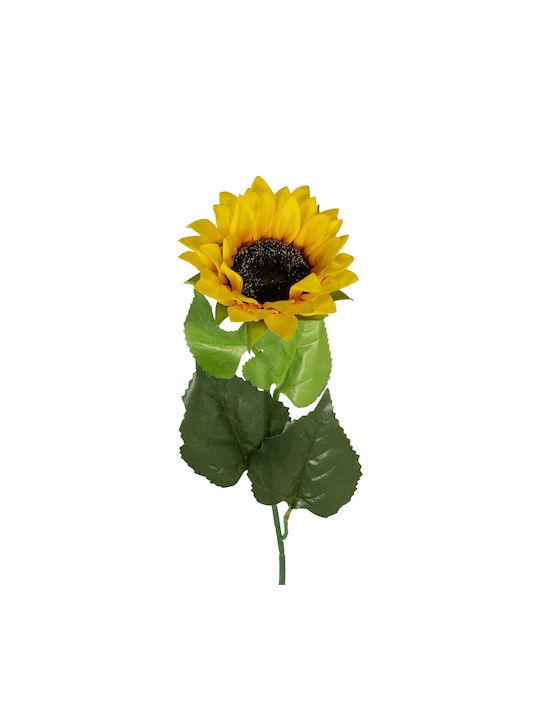 Globostar Artificial Garden Yellow Sunflower Branch 21381 Decorative Artificial Sunflower Branch Yellow Y62cm