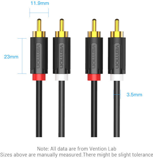 Vention 1.5m 2x RCA male Cable (BCMBG)