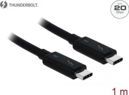 DeLock Thunderbolt 3 Cable 100W Μαύρο 1m (84845)