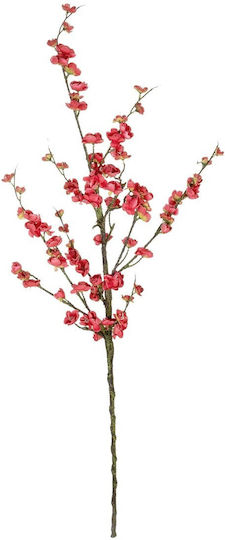 Globostar Artificial Garden Chinese Red Plum Blossom Branch 21459 Artificial Decorative Red Cherry Branch Y113cm