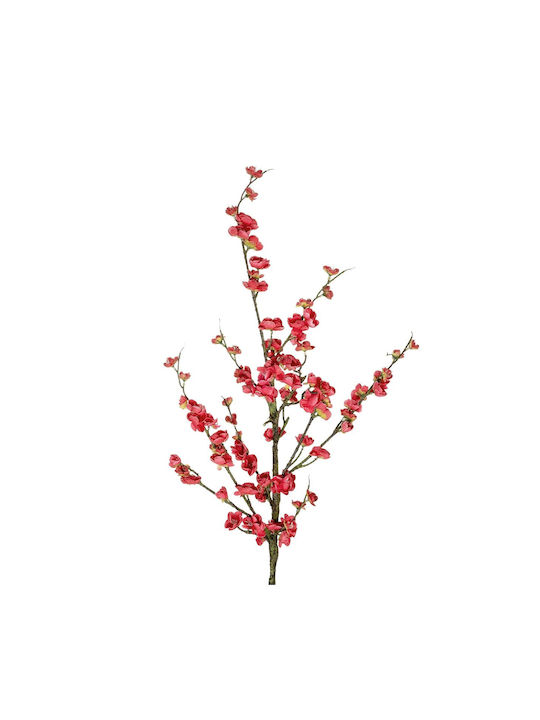 Globostar Artificial Garden Chinese Red Plum Blossom Branch 21459 Artificial Decorative Red Cherry Branch Y113cm