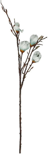 Globostar Artificial Garden Light Blue Magnolia Branch 21420 Decorative Artificial Blue Magnolia Branch H105cm