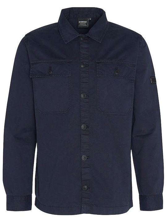 Long Sleeve Cotton Overshirt Dark Blue