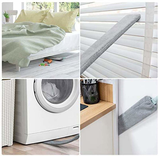 Flexible Dust Wiper Set Siks Microfiber Cloth Extendable Handle Flat Base 136 Cm