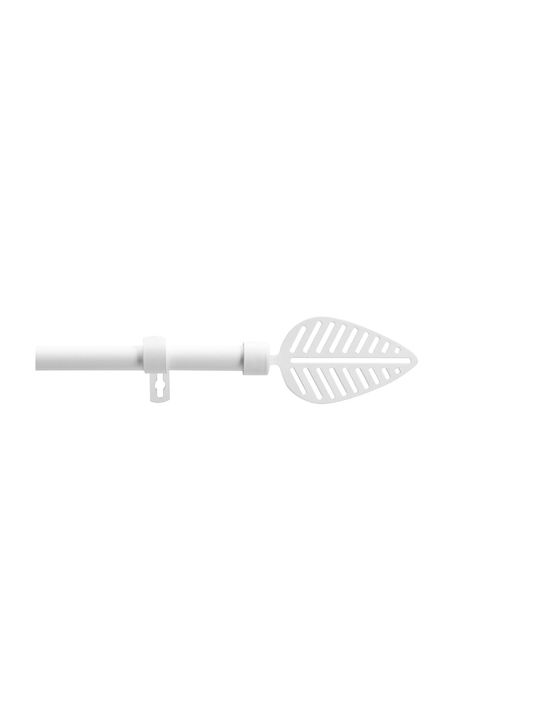 Douceur d'Intérieur Extendable Metallic Curtain Pole Stylea Single Φ19mm 210-120cm White