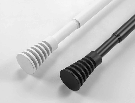 Douceur d'Intérieur Extendable Metal Single Curtain Pole Sablis Ø19 mm 120–210 cm Black