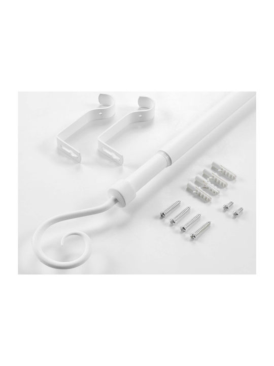 Douceur d'Intérieur Ausziehbar Metallisch Vorhangstange Arabesque Einfach Φ19mm 210-120cm White