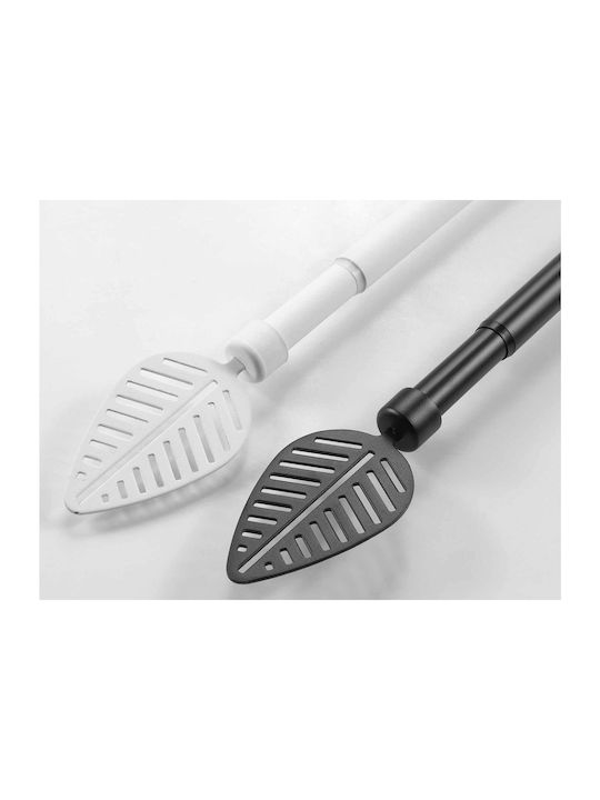 Douceur d'Intérieur Extendable Metallic Curtain Pole Stylea Single Φ19mm 210-120cm White