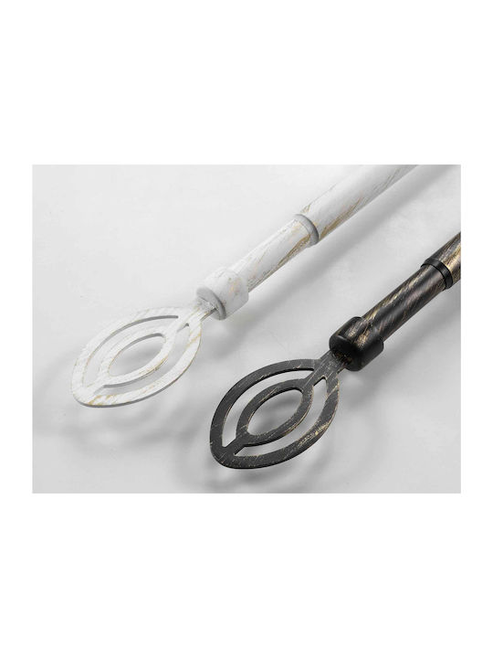Douceur d'Intérieur Extendable Metallic Curtain Pole Alpha Single Φ19mm 210-120cm Black/gold