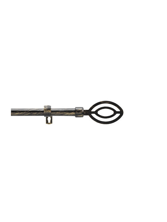 Douceur d'Intérieur Extendable Metallic Curtain Pole Alpha Single Φ19mm 210-120cm Black/gold