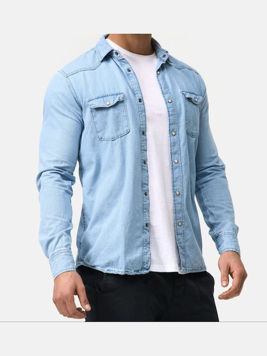 Langärmlig Jeans Hemd Jean