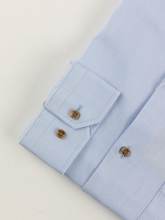 Long-sleeved Cotton Shirt L.blue