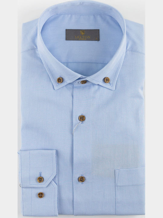 Long-sleeved Cotton Shirt L.blue