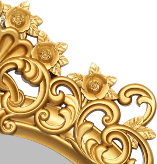 Keskor Wall Mirror Oval with Gold Plastic Frame 96x59cm 1pcs