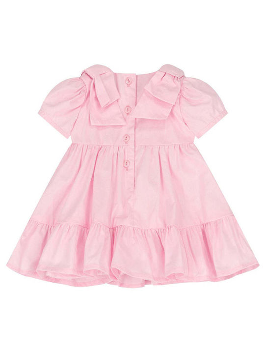 -cute Poplin Dress Baby Girls-37e900 Children's Dress Pink
